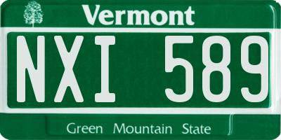 VT license plate NXI589