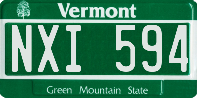 VT license plate NXI594