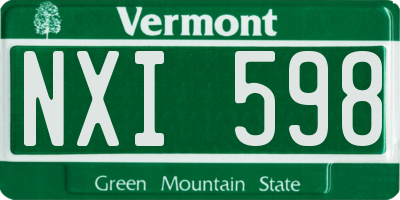VT license plate NXI598