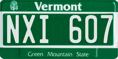 VT license plate NXI607