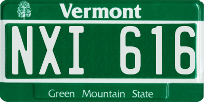 VT license plate NXI616