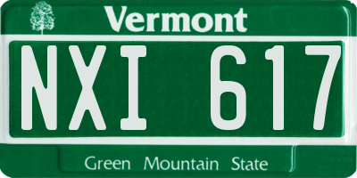 VT license plate NXI617