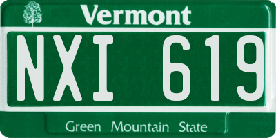VT license plate NXI619