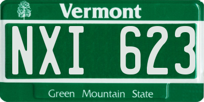 VT license plate NXI623