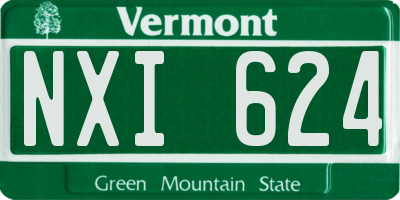 VT license plate NXI624