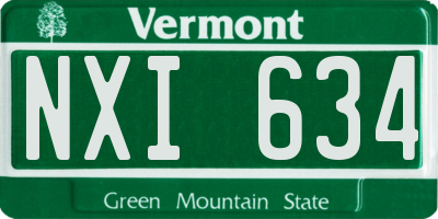 VT license plate NXI634