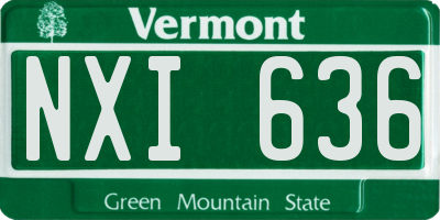 VT license plate NXI636