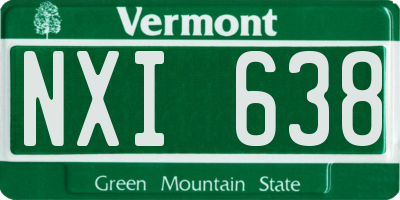 VT license plate NXI638