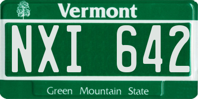 VT license plate NXI642
