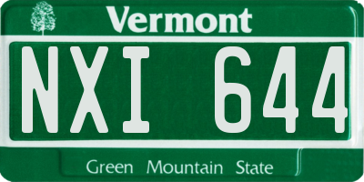 VT license plate NXI644