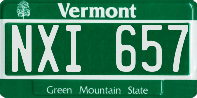 VT license plate NXI657