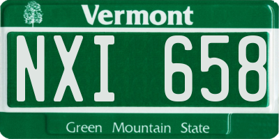 VT license plate NXI658