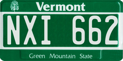 VT license plate NXI662