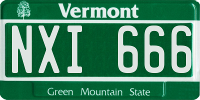 VT license plate NXI666