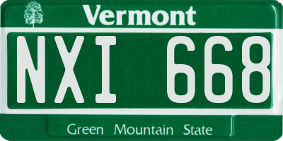 VT license plate NXI668