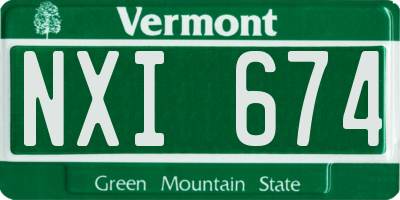 VT license plate NXI674