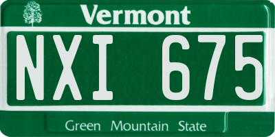VT license plate NXI675