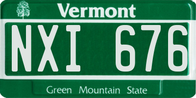 VT license plate NXI676