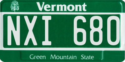 VT license plate NXI680