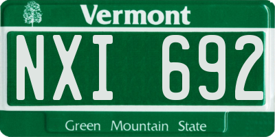 VT license plate NXI692