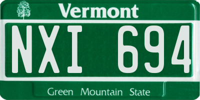 VT license plate NXI694