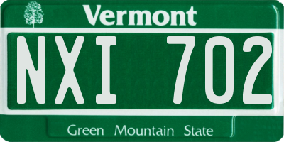 VT license plate NXI702
