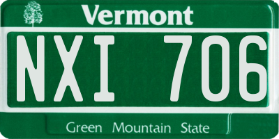 VT license plate NXI706