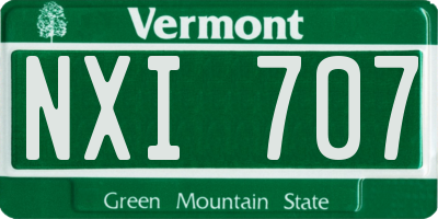 VT license plate NXI707