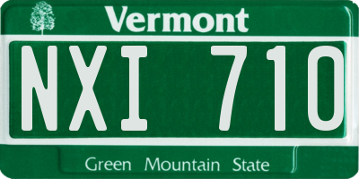 VT license plate NXI710