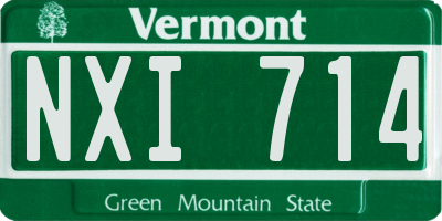 VT license plate NXI714