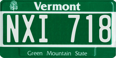 VT license plate NXI718
