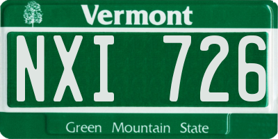 VT license plate NXI726
