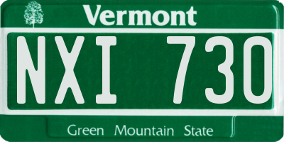 VT license plate NXI730