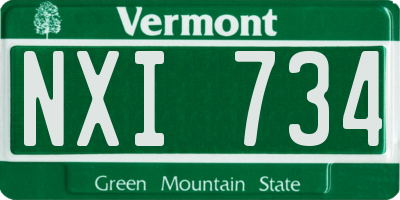 VT license plate NXI734