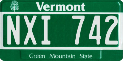 VT license plate NXI742