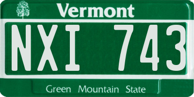 VT license plate NXI743