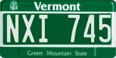 VT license plate NXI745