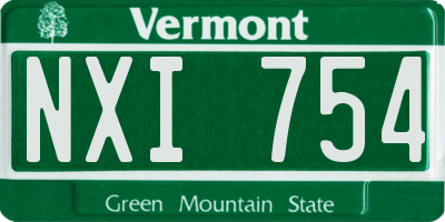 VT license plate NXI754
