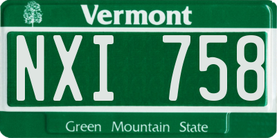VT license plate NXI758