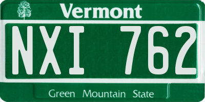 VT license plate NXI762