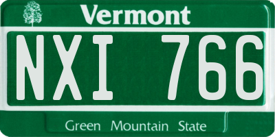 VT license plate NXI766