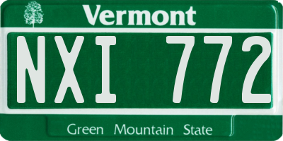 VT license plate NXI772