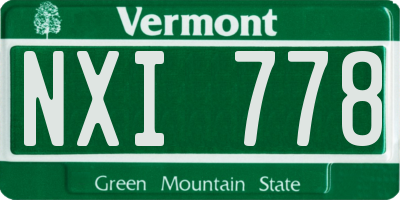 VT license plate NXI778