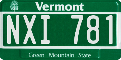 VT license plate NXI781