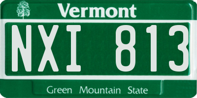 VT license plate NXI813