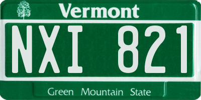 VT license plate NXI821