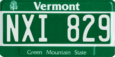 VT license plate NXI829
