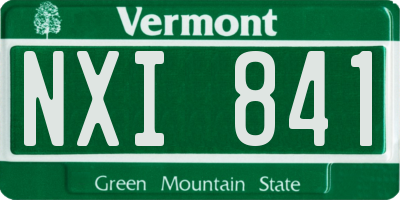 VT license plate NXI841