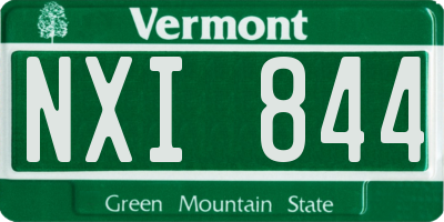 VT license plate NXI844
