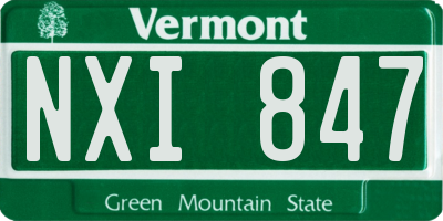 VT license plate NXI847